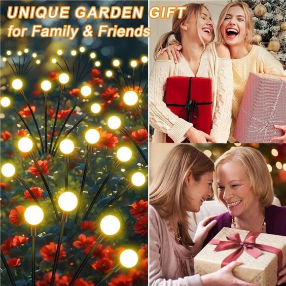 Solar Garden Lights Outdoor, 4 Pack Firefly Swaying Lights, Waterproof Garden - Picture 5 of 7